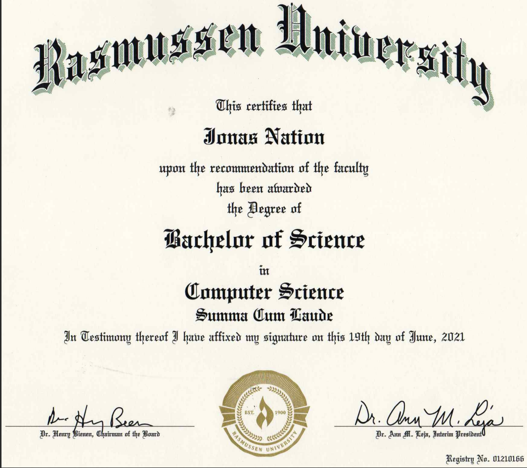Photo of bachelors degree